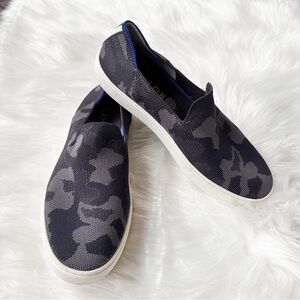 Rothy’s The Original Slip On Sneaker Gray Black Camo Round Toe Size 8‎